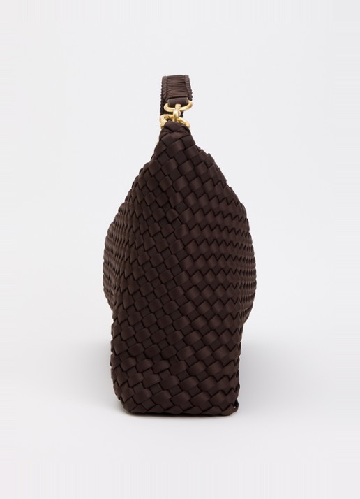 Naghedi Porto Medium Half Moon schoudertas met afneembare schouderriem  - detail 4 chocoladebruin