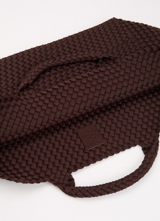 Naghedi St. Barths Large shopper met uitneembaar etui - detail chocoladebruin