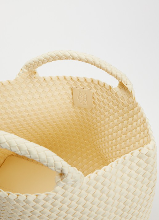 Naghedi St. Barths Medium shopper met uitneembaar etui - detail gebroken wit