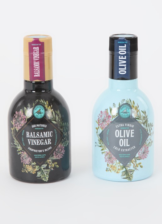 Namaqua Olives & Olive Oil Olie- en azijnfles 250 ml set van 2 - voorkant 2 undefined