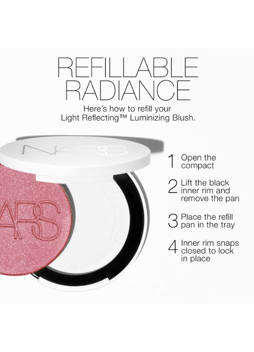 NARS Light Reflecting Luminizing Blush Refill - navulling - detail 4 true faith
