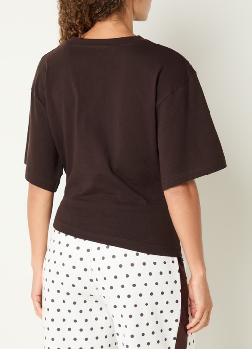 Neo Noir Alira T-shirt met asymmetrische zoom - achterkant 2 donkerbruin