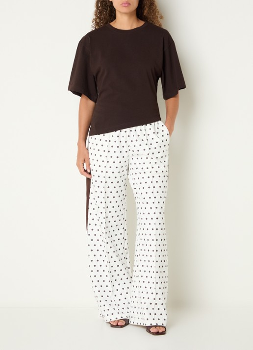Neo Noir Alira T-shirt met asymmetrische zoom - voorkant 4 donkerbruin