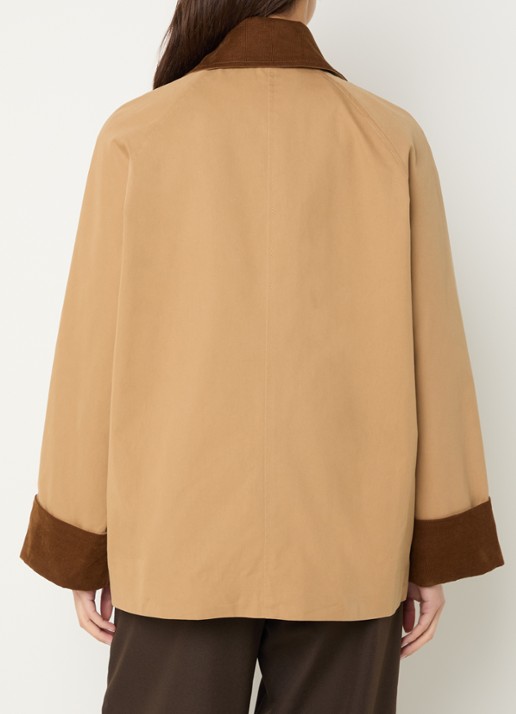 Neo Noir Anastacia barn jack met details van corduroy en klepzakken - achterkant 4 bruin