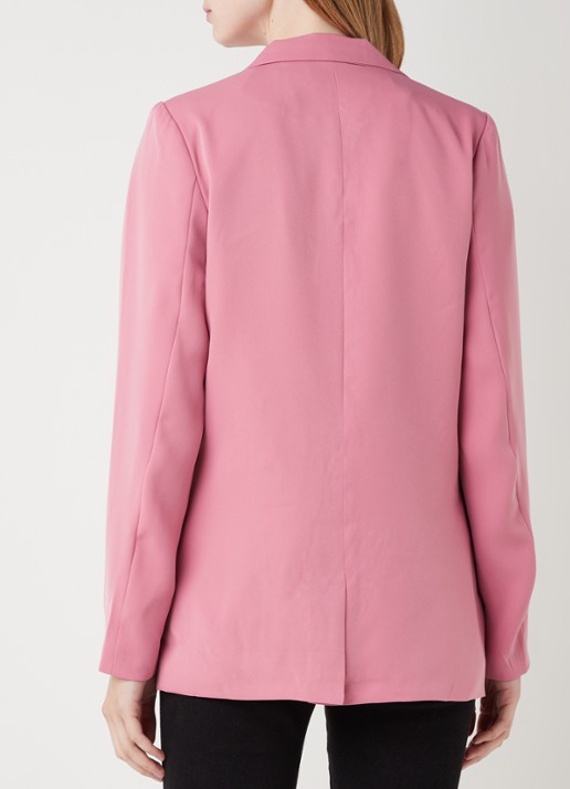 Neo Noir Andy longline blazer met paspelzak - achterkant 2 roze
