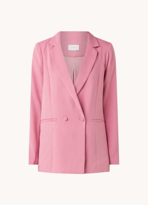 Neo Noir Andy longline blazer met paspelzak - voorkant 3 roze