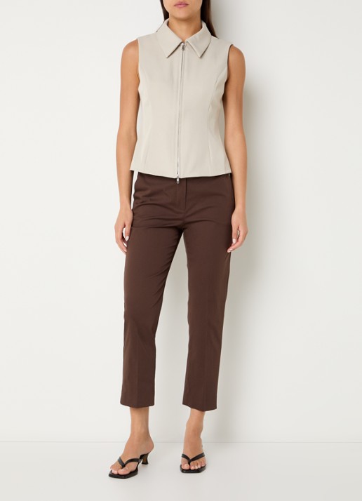 Neo Noir Annabella gilet met ritssluiting - voorkant 3 beige