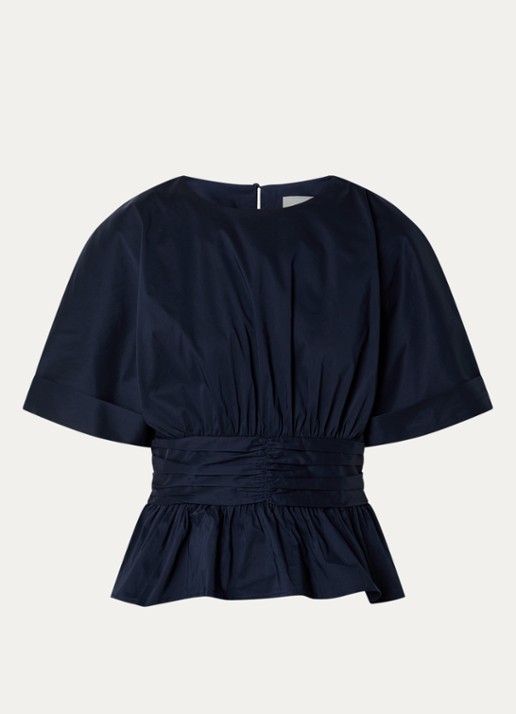 Neo Noir Annegret tops met peplum - voorkant 3 donkerblauw