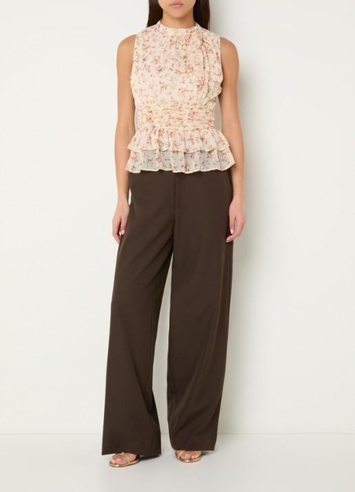 Neo Noir Ansol top met bloemenprint - voorkant 2 gebroken wit