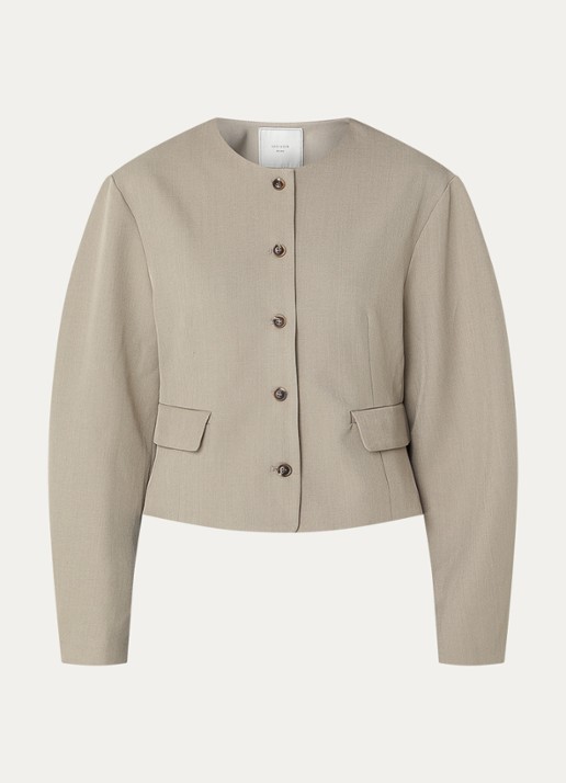 Neo Noir Aranti blazer met klepzakken - voorkant 2 grijs