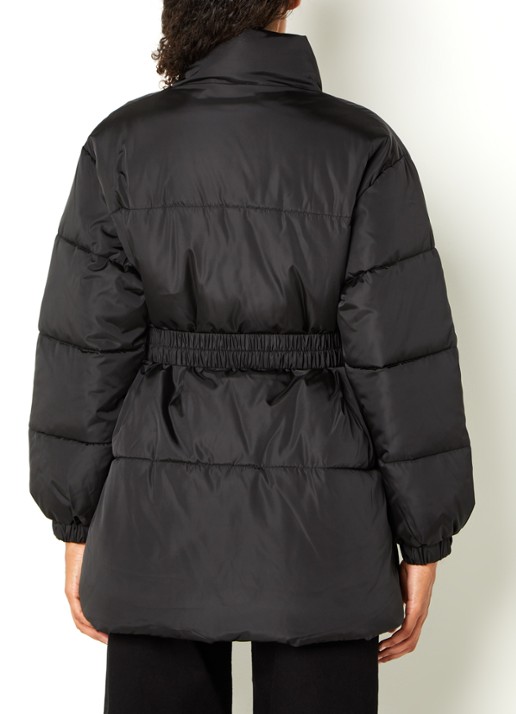 Neo Noir Bobbie puffer jack met ceintuur - achterkant 2 zwart