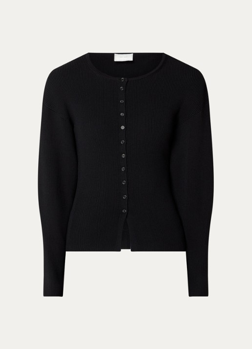 Neo Noir Briano vest met ribstructuur - voorkant zwart