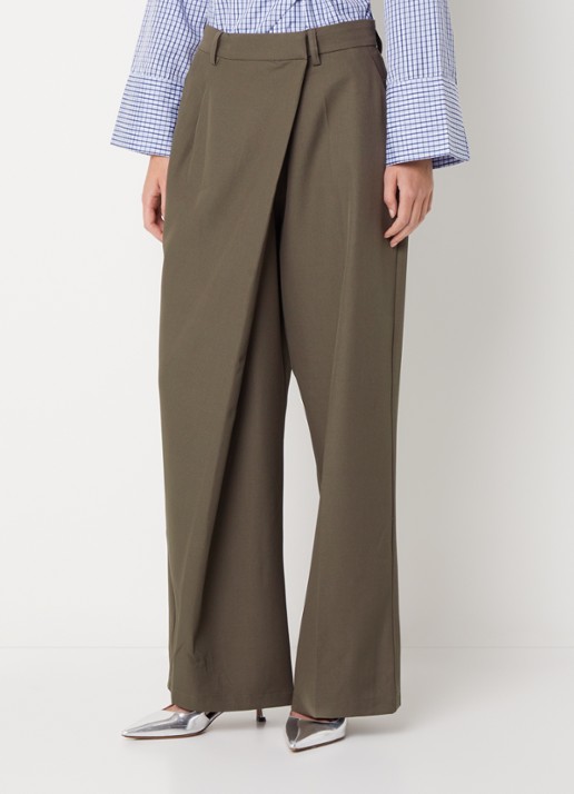 Neo Noir Calina high waist straight fit pantalon met overslag