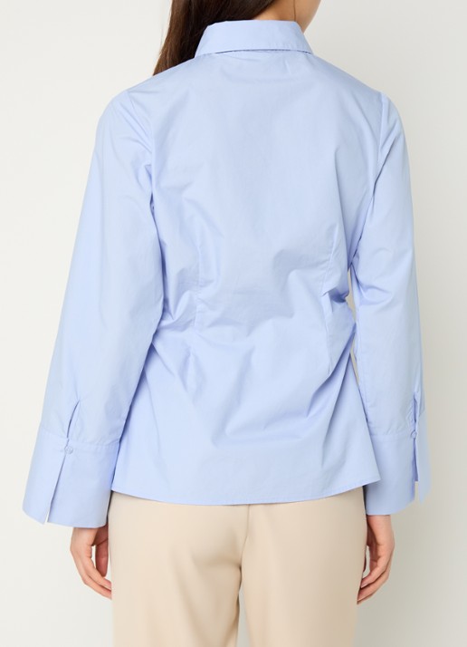 Neo Noir Caroli blouse met plooidetail - achterkant 4 lichtblauw