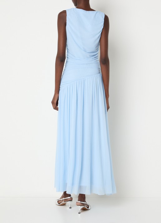 Neo Noir Cludine maxi jurk  - achterkant lichtblauw