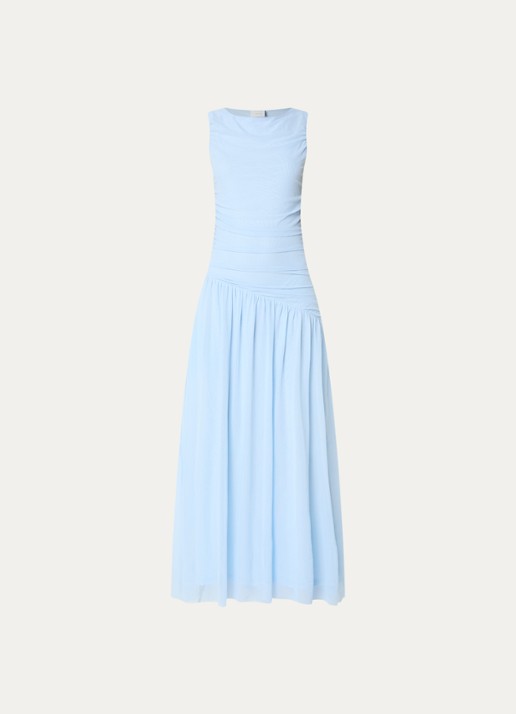 Neo Noir Cludine maxi jurk  - voorkant 2 lichtblauw