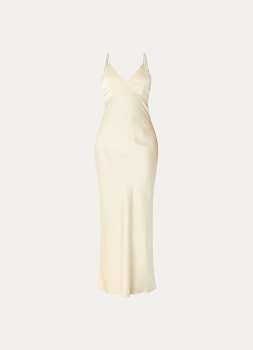 Neo Noir Colly maxi avondjurk met applicatie - voorkant 3 lichtgeel