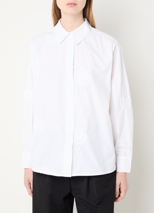 Neo Noir Dalma Dori blouse met applicatie - detail 3 wit
