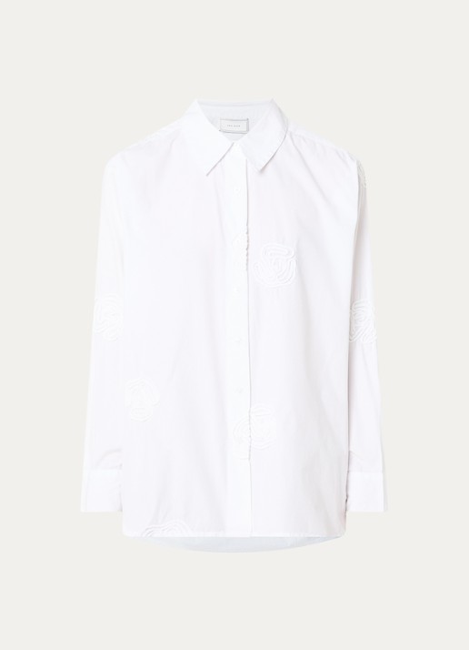 Neo Noir Dalma Dori blouse met applicatie - voorkant wit