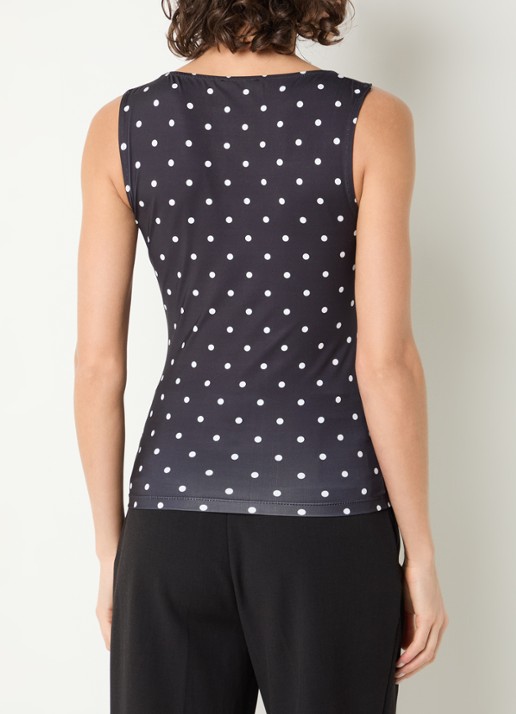 Neo Noir Ditty top met stippenprint - achterkant zwart