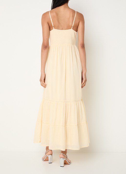 Neo Noir Elorie maxi jurk met broderie - achterkant 4 lichtgeel