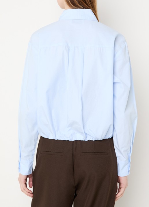 Neo Noir Emmana cropped blouse van katoen - achterkant 3 lichtblauw