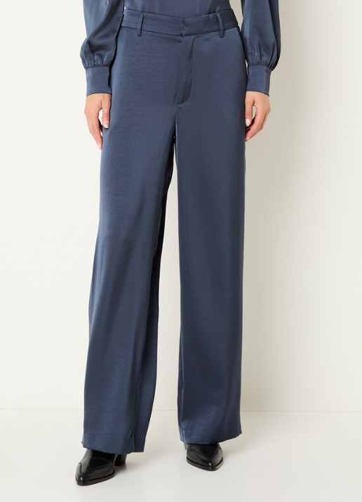 Neo Noir Emmett high waist straight fit pantalon van satijn