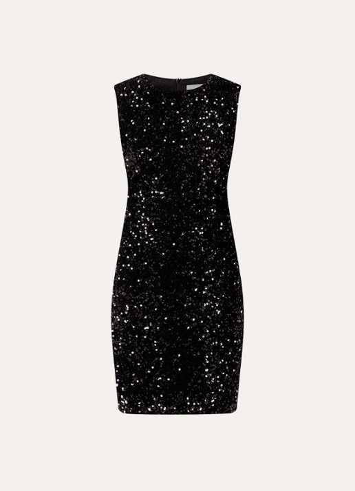 Neo Noir Fanya mini jurk met pailletten - voorkant zwart