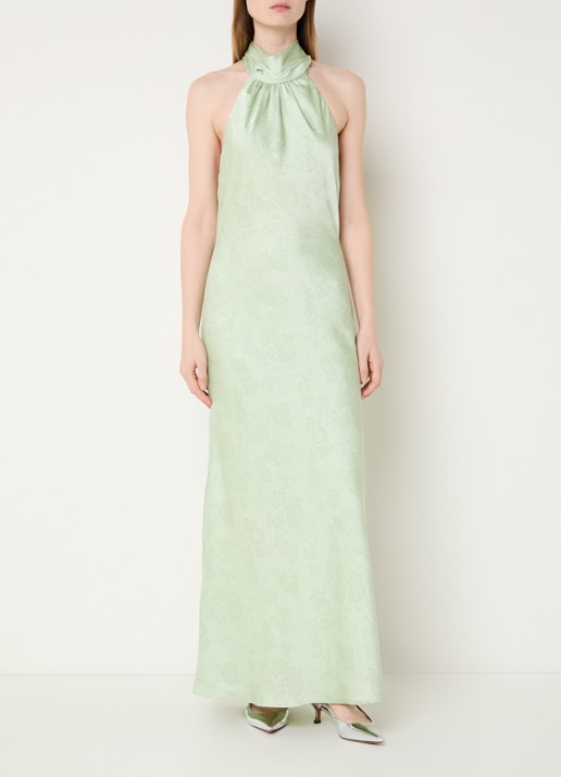Neo Noir Fiona maxi halterjurk met sjaalkraag