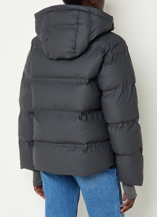 Neo Noir Fox puffer jack met afneembare capuchon - achterkant antraciet