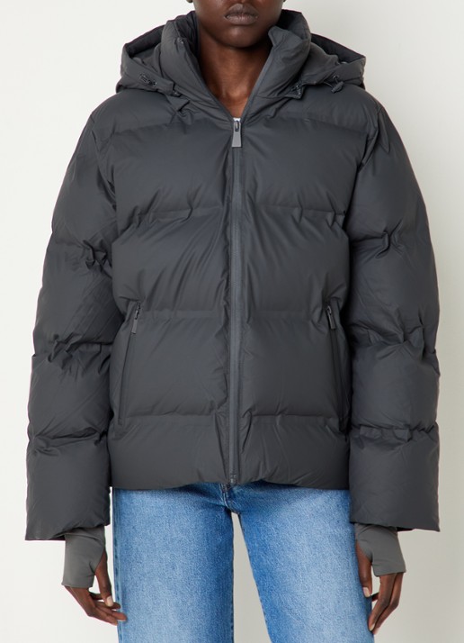 Neo Noir Fox puffer jack met afneembare capuchon - detail 2 antraciet