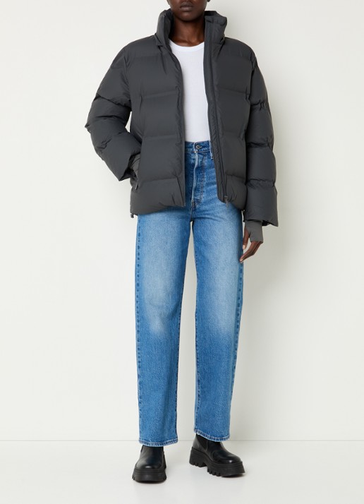 Neo Noir Fox puffer jack met afneembare capuchon - voorkant 4 antraciet