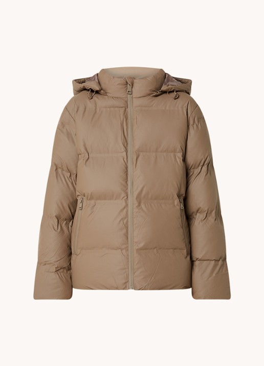Neo Noir Fox puffer jack met afneembare capuchon - voorkant bruin