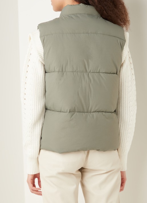 Neo Noir Frankie gewatteerde bodywarmer met steekzakken - achterkant grijs