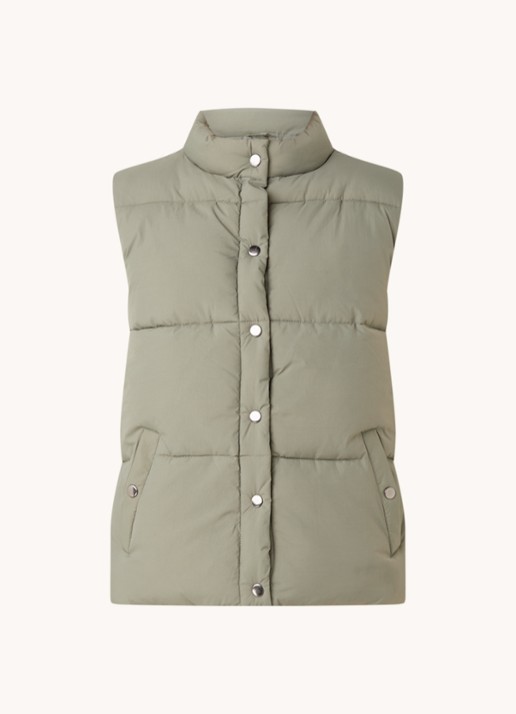 Neo Noir Frankie gewatteerde bodywarmer met steekzakken - voorkant 3 grijs
