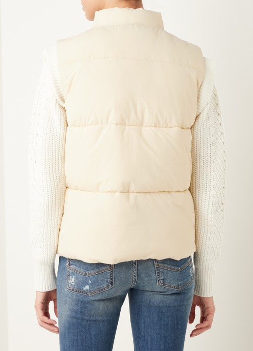 Neo Noir Frankie gewatteerde bodywarmer met steekzakken - achterkant 4 creme