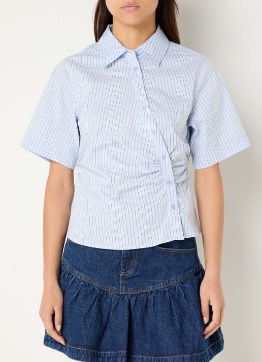 Neo Noir Hazel Stripe asymmetrische blouse met streepprint