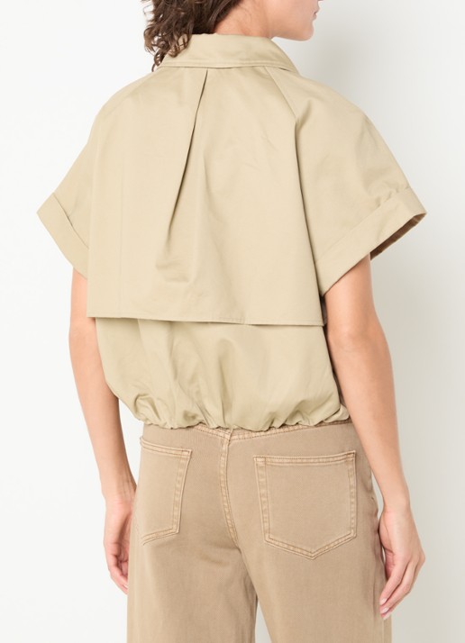 Neo Noir Lisha trenchcoat met asymmetrische hals - achterkant 2 beige