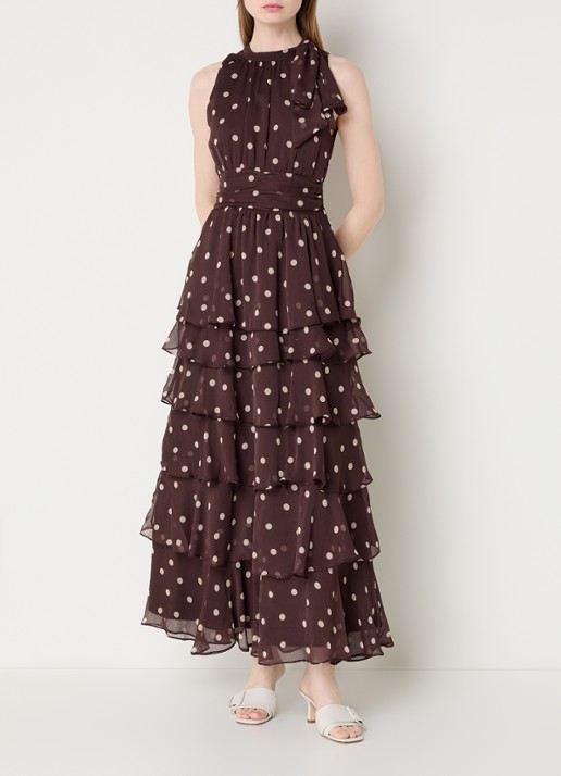 Neo Noir Marli maxi jurk met stippenprint en volants