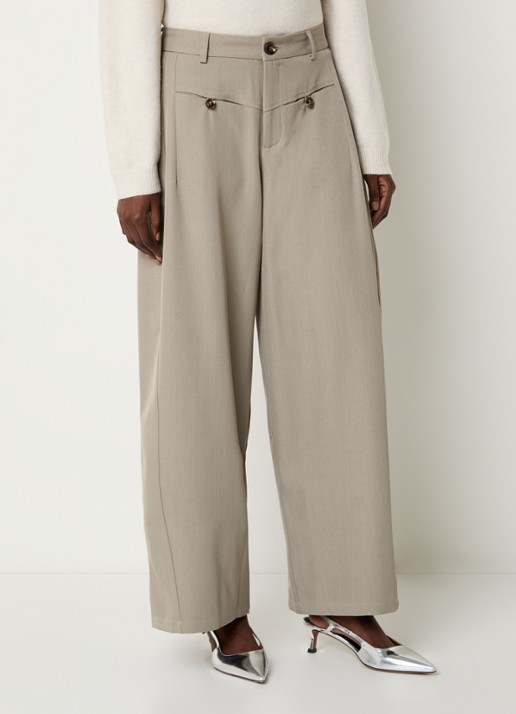 Neo Noir Massie high waist wide fit pantalon met steekzakken