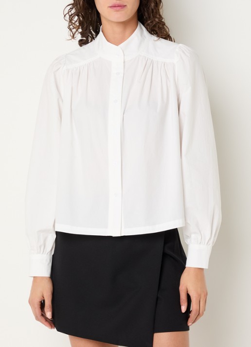 Neo Noir Melya blouse met opstaande kraag