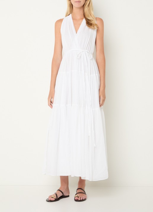 Neo Noir Misha maxi jurk met V-hals - detail wit