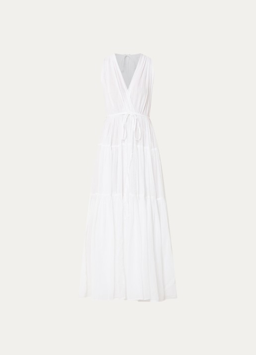 Neo Noir Misha maxi jurk met V-hals - voorkant 3 wit