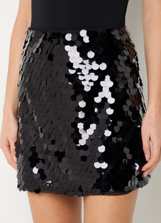 Neo Noir Miva mini rok met pailletten