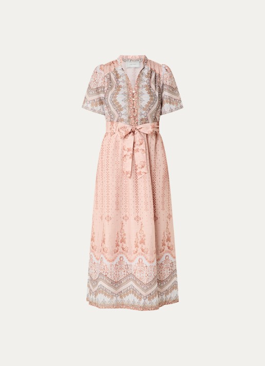 Neo Noir Moviana maxi jurk met grafische print - voorkant 3 oudroze