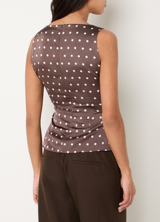 Neo Noir Nassa top met print - achterkant 3 donkerbruin