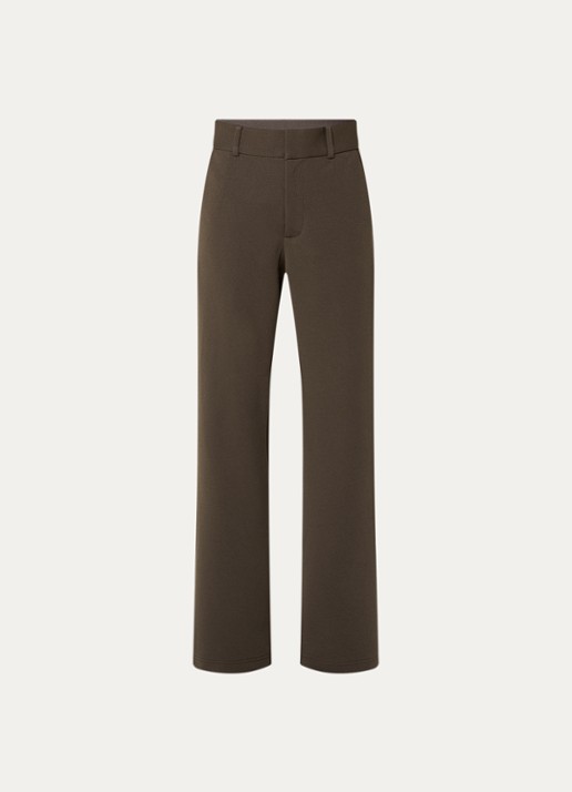 Neo Noir Nathalie high waist straight fit pantalon met steekzakken - voorkant 2 donkerbruin