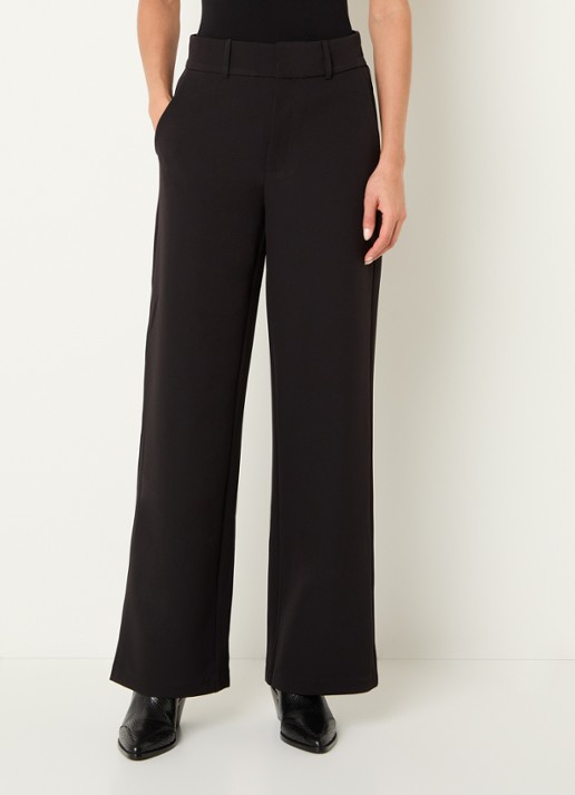 Neo Noir Nathalie high waist straight fit pantalon met steekzakken