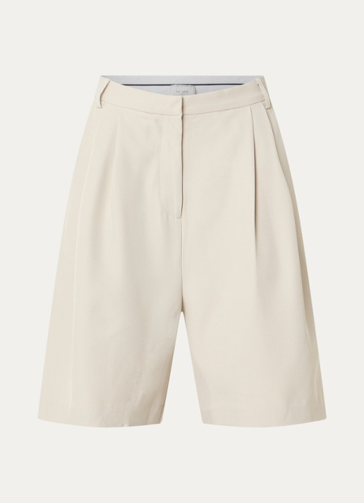 Neo Noir Nika high waist wide fit korte broek met steekzakken