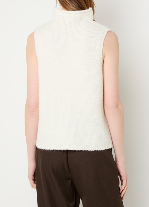 Neo Noir Odelia grofgebreide top in alpaca wolblend - achterkant 4 gebroken wit